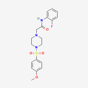 molecular formula C19H22FN3O4S B10803630 N-(2-fluorophenyl)-2-{4-[(4-methoxyphenyl)sulfonyl]piperazin-1-yl}acetamide 