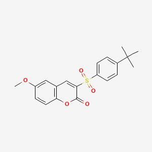 molecular formula C20H20O5S B10803641 3-(4-tert-butylbenzenesulfonyl)-6-methoxy-2H-chromen-2-one 