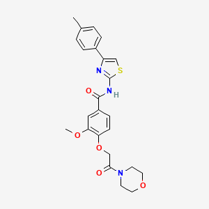 3-methoxy-N-[4-(4-methylphenyl)-1,3-thiazol-2-yl]-4-(2-morpholin-4-yl-2-oxoethoxy)benzamide