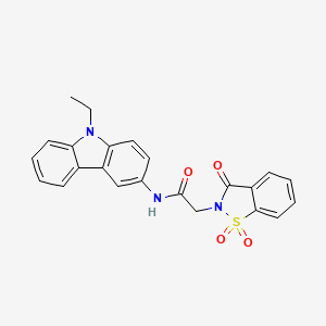 2-(1,1-dioxido-3-oxo-1,2-benzothiazol-2(3H)-yl)-N-(9-ethyl-9H-carbazol-3-yl)acetamide