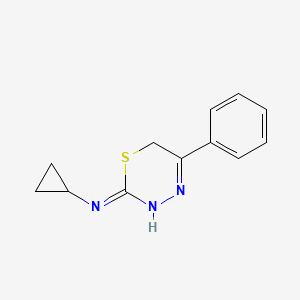 molecular formula C12H13N3S B10803680 N-cyclopropyl-5-phenyl-6H-1,3,4-thiadiazin-2-amine 