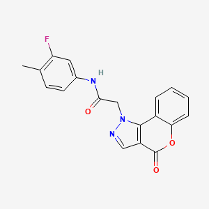 N-(3-fluoro-4-methylphenyl)-2-(4-oxochromeno[4,3-c]pyrazol-1-yl)acetamide