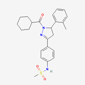 N-{4-[1-Cyclohexanecarbonyl-5-(2-methylphenyl)-4,5-dihydro-1H-pyrazol-3-YL]phenyl}methanesulfonamide