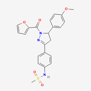 N-[4-[2-(furan-2-carbonyl)-3-(4-methoxyphenyl)-3,4-dihydropyrazol-5-yl]phenyl]methanesulfonamide