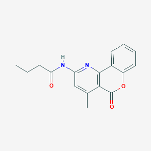 molecular formula C17H16N2O3 B10803780 N-(4-methyl-5-oxochromeno[4,3-b]pyridin-2-yl)butanamide 