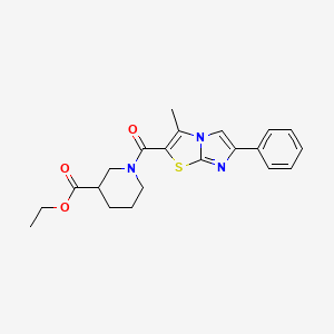 Ethyl 1-(3-methyl-6-phenylimidazo[2,1-b]thiazole-2-carbonyl)piperidine-3-carboxylate