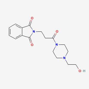 molecular formula C17H21N3O4 B10803819 2-(3-(4-(2-Hydroxyethyl)piperazin-1-yl)-3-oxopropyl)isoindoline-1,3-dione 