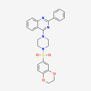 4-[4-(2,3-Dihydro-1,4-benzodioxin-6-ylsulfonyl)piperazin-1-yl]-2-phenylquinazoline