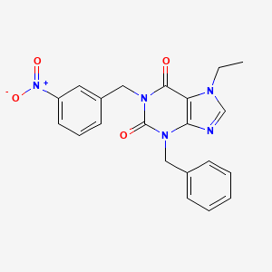 3-Benzyl-7-ethyl-1-[(3-nitrophenyl)methyl]purine-2,6-dione