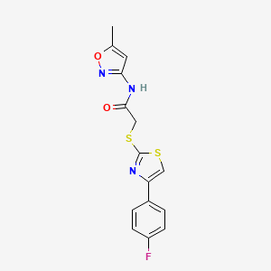 2-[[4-(4-fluorophenyl)-1,3-thiazol-2-yl]sulfanyl]-N-(5-methyl-1,2-oxazol-3-yl)acetamide