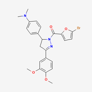 molecular formula C24H24BrN3O4 B10803883 (5-bromofuran-2-yl){3-(3,4-dimethoxyphenyl)-5-[4-(dimethylamino)phenyl]-4,5-dihydro-1H-pyrazol-1-yl}methanone 