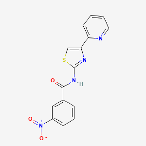 molecular formula C15H10N4O3S B10803895 3-nitro-N-[4-(2-pyridyl)thiazol-2-yl]benzamide 