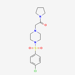 2-[4-(4-Chlorophenyl)sulfonylpiperazin-1-yl]-1-pyrrolidin-1-ylethanone