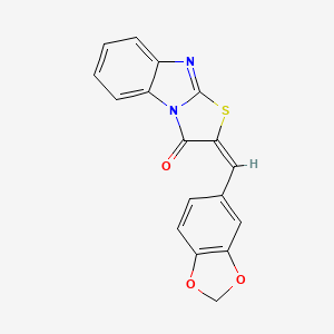 molecular formula C17H10N2O3S B10803912 (2E)-2-(1,3-benzodioxol-5-ylmethylidene)[1,3]thiazolo[3,2-a]benzimidazol-3(2H)-one 