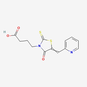 4-[4-Oxo-5-(pyridin-2-ylmethylidene)-2-sulfanylidene-1,3-thiazolidin-3-yl]butanoic acid