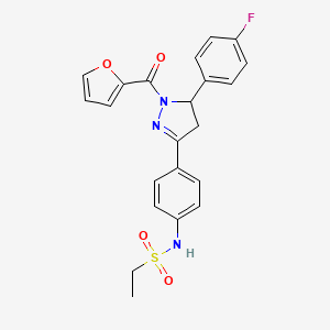 N-{4-[5-(4-fluorophenyl)-1-(furan-2-ylcarbonyl)-4,5-dihydro-1H-pyrazol-3-yl]phenyl}ethanesulfonamide