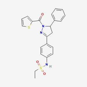 N-[4-[3-phenyl-2-(thiophene-2-carbonyl)-3,4-dihydropyrazol-5-yl]phenyl]ethanesulfonamide