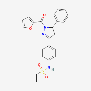 N-[4-[2-(furan-2-carbonyl)-3-phenyl-3,4-dihydropyrazol-5-yl]phenyl]ethanesulfonamide