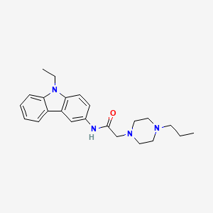 molecular formula C23H30N4O B10804086 N-(9-Ethyl-9H-carbazol-3-yl)-2-(4-propylpiperazin-1-yl)acetamide 