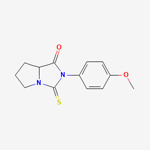 molecular formula C13H14N2O2S B10804114 2-(4-methoxyphenyl)-3-thioxohexahydro-1H-pyrrolo[1,2-c]imidazol-1-one 