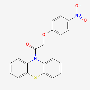 molecular formula C20H14N2O4S B10804140 10H-Phenothiazine, 10-((4-nitrophenoxy)acetyl)- CAS No. 41648-57-1