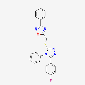 5-[[5-(4-Fluorophenyl)-4-phenyl-1,2,4-triazol-3-yl]sulfanylmethyl]-3-phenyl-1,2,4-oxadiazole