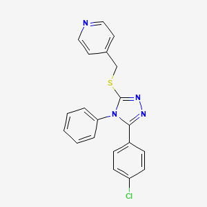 4-[[5-(4-Chlorophenyl)-4-phenyl-1,2,4-triazol-3-yl]sulfanylmethyl]pyridine