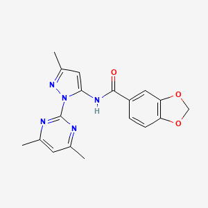 N-(1-(4,6-dimethylpyrimidin-2-yl)-3-methyl-1H-pyrazol-5-yl)benzo[d][1,3]dioxole-5-carboxamide