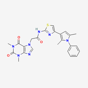 2-(1,3-dimethyl-2,6-dioxopurin-7-yl)-N-[4-(2,5-dimethyl-1-phenylpyrrol-3-yl)-1,3-thiazol-2-yl]acetamide