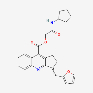 molecular formula C25H24N2O4 B10804206 [2-(Cyclopentylamino)-2-oxoethyl] 3-(furan-2-ylmethylidene)-1,2-dihydrocyclopenta[b]quinoline-9-carboxylate 