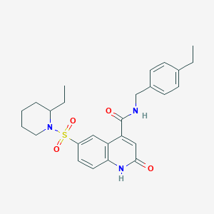 N-(4-ethylbenzyl)-6-[(2-ethylpiperidin-1-yl)sulfonyl]-2-oxo-1,2-dihydroquinoline-4-carboxamide