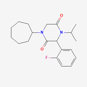 1-Cycloheptyl-3-(2-fluorophenyl)-4-isopropylpiperazine-2,5-dione