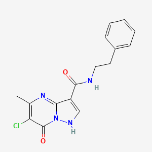 6-chloro-7-hydroxy-5-methyl-N-(2-phenylethyl)pyrazolo[1,5-a]pyrimidine-3-carboxamide