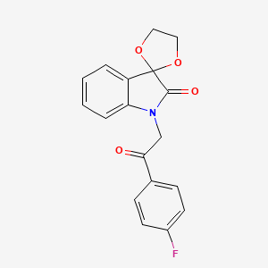 molecular formula C18H14FNO4 B10804267 1'-(2-(4-Fluorophenyl)-2-oxoethyl)spiro[[1,3]dioxolane-2,3'-indolin]-2'-one 