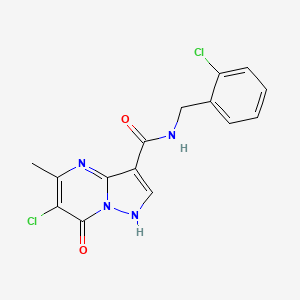 6-chloro-N-[(2-chlorophenyl)methyl]-5-methyl-7-oxo-1H-pyrazolo[1,5-a]pyrimidine-3-carboxamide