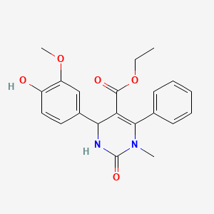 Ethyl 4-(4-hydroxy-3-methoxyphenyl)-1-methyl-2-oxo-6-phenyl-1,2,3,4-tetrahydropyrimidine-5-carboxylate