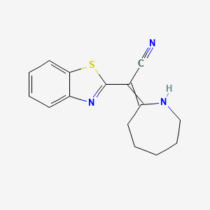 molecular formula C15H15N3S B10804337 2-(Azepan-2-ylidene)-2-(1,3-benzothiazol-2-yl)acetonitrile 