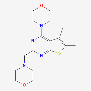 molecular formula C17H24N4O2S B10804348 4-[5,6-Dimethyl-2-(morpholin-4-ylmethyl)thieno[2,3-d]pyrimidin-4-yl]morpholine 