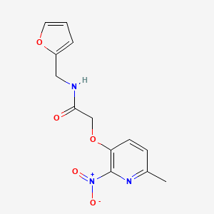 molecular formula C13H13N3O5 B10804362 N-(furan-2-ylmethyl)-2-(6-methyl-2-nitropyridin-3-yl)oxyacetamide CAS No. 756854-92-9