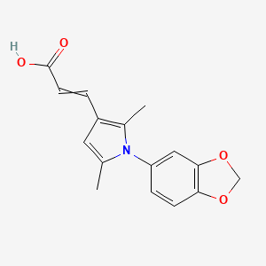 molecular formula C16H15NO4 B10804365 3-[1-(1,3-Benzodioxol-5-yl)-2,5-dimethyl-1H-pyrrol-3-yl]-2-propenoic acid CAS No. 851879-23-7