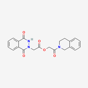 molecular formula C21H19N3O5 B10804373 [2-(3,4-dihydro-1H-isoquinolin-2-yl)-2-oxoethyl] 2-(1,4-dioxo-3H-phthalazin-2-yl)acetate 