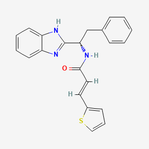 molecular formula C22H19N3OS B10804374 (E)-N-[(1S)-1-(1H-benzimidazol-2-yl)-2-phenylethyl]-3-thiophen-2-ylprop-2-enamide 