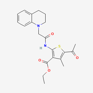 ethyl 5-acetyl-2-[[2-(3,4-dihydro-2H-quinolin-1-yl)acetyl]amino]-4-methylthiophene-3-carboxylate