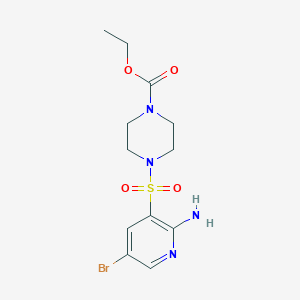 Ethyl 4-[(2-amino-5-bromopyridin-3-yl)sulfonyl]piperazine-1-carboxylate