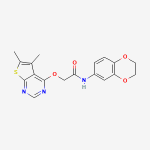 N-(2,3-dihydro-1,4-benzodioxin-6-yl)-2-(5,6-dimethylthieno[2,3-d]pyrimidin-4-yl)oxyacetamide