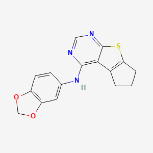 N-(Benzo[d][1,3]dioxol-5-yl)-6,7-dihydro-5H-cyclopenta[4,5]thieno[2,3-d]pyrimidin-4-amine