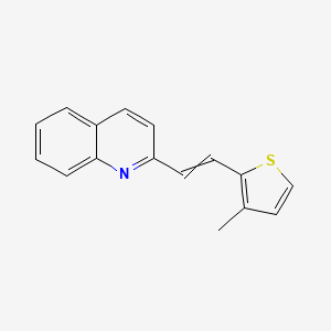 molecular formula C16H13NS B10804483 2-[2-(3-Methylthiophen-2-yl)ethenyl]quinoline 