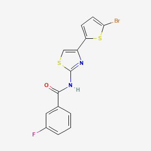 N-[4-(5-bromothiophen-2-yl)-1,3-thiazol-2-yl]-3-fluorobenzamide