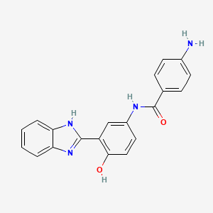 molecular formula C20H16N4O2 B10804507 4-amino-N-[3-(1H-benzimidazol-2-yl)-4-hydroxyphenyl]benzamide 