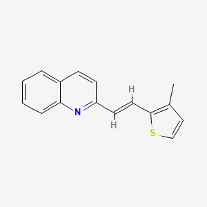 molecular formula C16H13NS B10804533 2-[(E)-2-(3-methylthiophen-2-yl)ethenyl]quinoline 